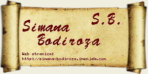 Simana Bodiroža vizit kartica